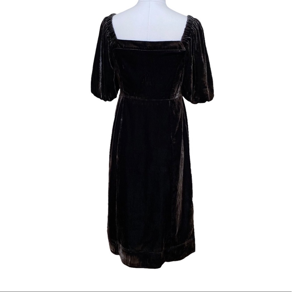 J. Crew Puff-sleeve Velvet Dress in Black NWT - Picture 10 of 14